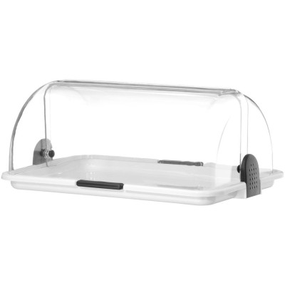 Roll-top vitrína, HENDI, Bílá, 380x260x(H)170mm, Obdélníkové