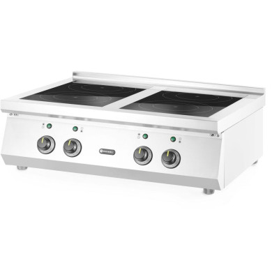 Indukční sporák, 4 varné zóny, HENDI, 2x3.5 kW hobs & 2x5 kW hobs, 400V/17000W, 800x700x(H)311mm