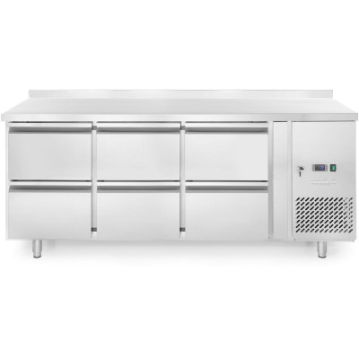 Chladicí pult, 6 zásuvek, Arktic, 135L, Stříbrná, 230V/400W, 1795x700x(H)840mm