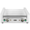 Rolovací gril na klobásy, 2 zóny, HENDI, Stříbrná, 230V/980W, 566x527x(H)192mm, Obdélníkové