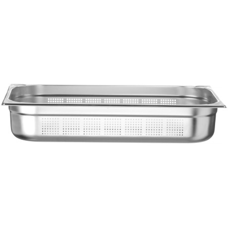 Nádoba GN 1/1, perforovaná, HENDI, Profi Line PLUS, GN 1/1, 14L, Stříbrná, 530x325x(H)100mm