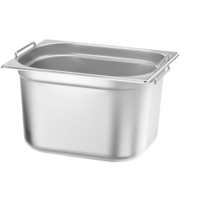 Nádoba GN 1/2 , sklopné rukojete, HENDI, Profi Line PLUS, GN 1/2, 12,5L, Stříbrná, 325x265x(H)200mm