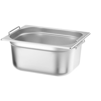 Nádoba GN 1/2 , sklopné rukojete, HENDI, Profi Line PLUS, GN 1/2, 9,5L, Stříbrná, 325x265x(H)150mm