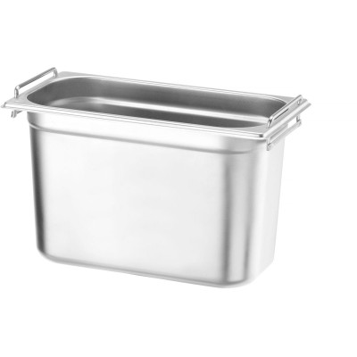 Nádoba GN 1/3, sklopné rukojete, HENDI, Profi Line PLUS, GN 1/3, 7,8L, Stříbrná, 325x176x(H)200mm