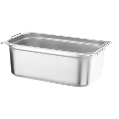 Nádoba GN 1/1, sklopní rukojete, HENDI, Profi Line PLUS, GN 1/1, 28L, Stříbrná, 530x325x(H)200mm