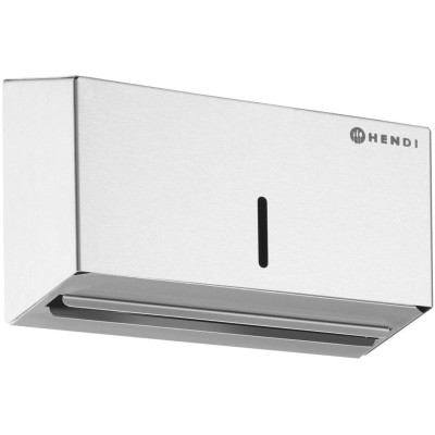 Zásobník na papírové ručníky, uzamykatelný, HENDI, 250 kusů, Stříbrná, 260x120x(H)160mm