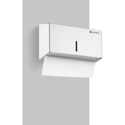 Zásobník na papírové ručníky, uzamykatelný, HENDI, 250 kusů, Stříbrná, 260x120x(H)160mm