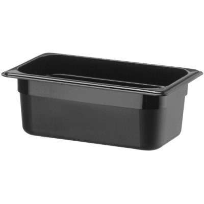 Nádoba GN 1/4, HENDI, Kitchen Line, GN 1/4, 2,4L, Černá, 265x160x(H)100mm
