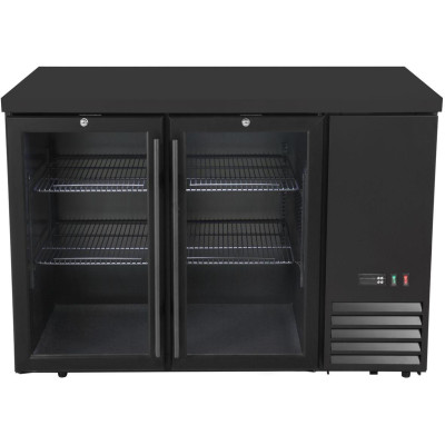 Chladicí barový pult, skleněné dveře, Arktic, 4 police, 283L, Černá, 230V/185W, 1217x631x(H)865mm