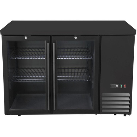 Chladicí barový pult, skleněné dveře, Arktic, 4 police, 283L, Černá, 230V/185W, 1217x631x(H)865mm