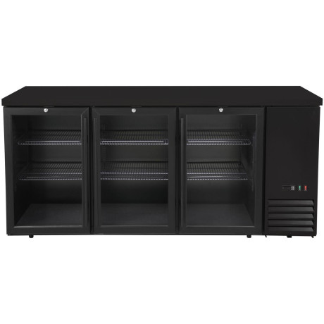 Chladicí barový pult, skleněné dveře, Arktic, 6 polic, 493L, Černá, 230V/185W, 1826x631x(H)865mm