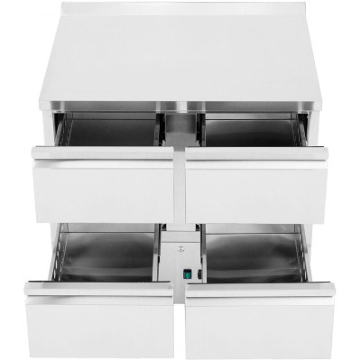 Chladicí pult, 4 zásuvky, Arktic, 97L, Stříbrná, 230V/220W, 900x700x(H)908mm