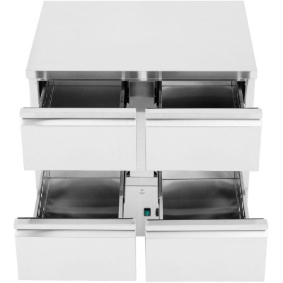 Chladicí pult, 4 zásuvky, Arktic, 97L, Stříbrná, 230V/220W, 900x700x(H)868mm