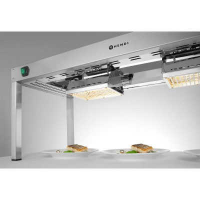 Zahřívací most, HENDI, Stříbrná, 230V/1000W, 1000x400x(H)400mm, Obdélníkové