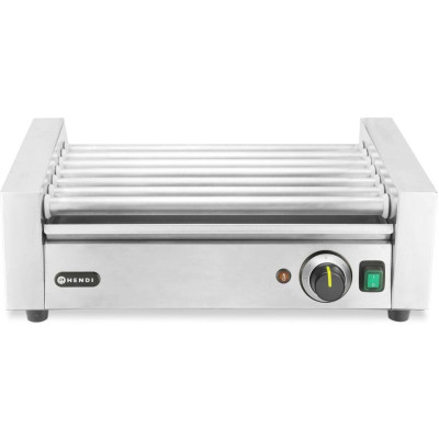Roller grill na klobásy, 1 zóna, HENDI, Stříbrná, 230V/620W, 566x375x(H)192mm, Obdélníkové