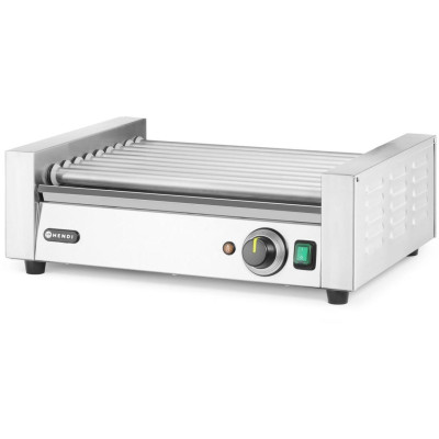 Roller grill na klobásy, 1 zóna, HENDI, Stříbrná, 230V/790W, 566x450x(H)192mm, Obdélníkové