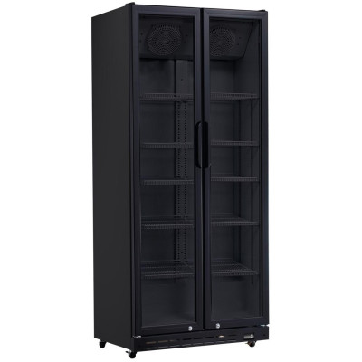 Chladnička s pruhovanými dveřmi, dvoukřídlé dveře, Arktic, 437L, Černá, 230V/510W, 870x605x(H)1996mm