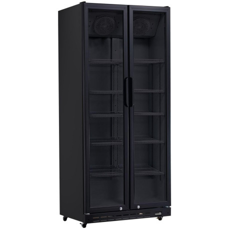 Chladnička s pruhovanými dveřmi, dvoukřídlé dveře, Arktic, 437L, Černá, 230V/510W, 870x605x(H)1996mm