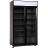 Chladnička s pruhovanými dveřmi, dvoukřídlé dveře, Arktic, Prístrešek s LED osvětlením, 827L, Černá, 230V/480W, 1130x720x(H)2023