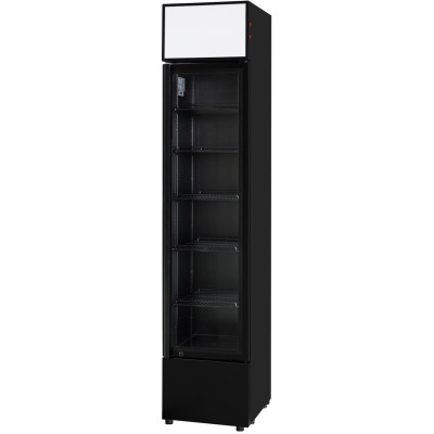 SLIM chladicí vitrína, Arktic, Přístřešek s LED osvětlením, 133L, Černá, 230V/200W, 390x475x(H)1880mm