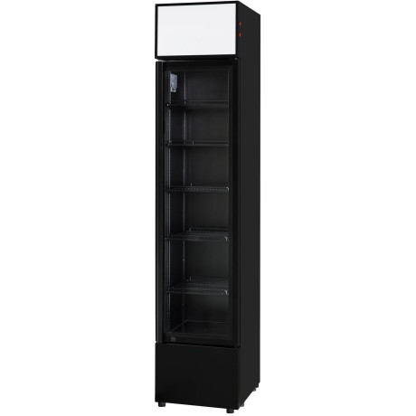 SLIM chladicí vitrína, Arktic, Přístřešek s LED osvětlením, 133L, Černá, 230V/200W, 390x475x(H)1880mm
