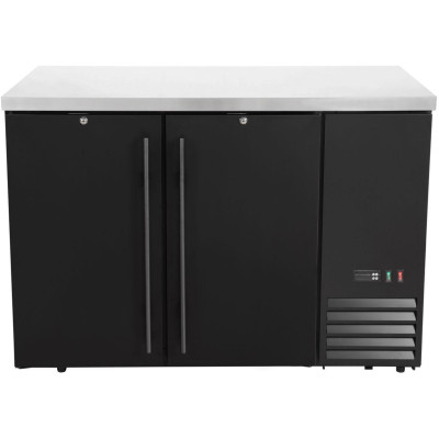 Chladicí barový pult, plné dveře, Arktic, 4 police, 283L, Černá, 230V/185W, 1217x631x(H)865mm