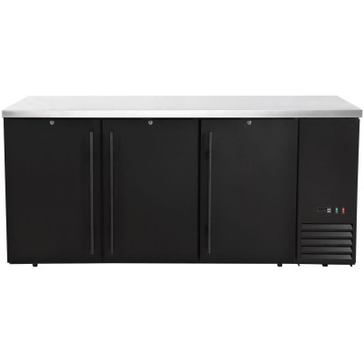 Chladicí barový pult, plné dveře, Arktic, 6 polic, 493L, Černá, 230V/185W, 1826x631x(H)865mm