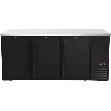 Chladicí barový pult, plné dveře, Arktic, 6 polic, 493L, Černá, 230V/185W, 1826x631x(H)865mm