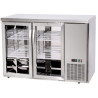 Chladicí barový pult, skleněné dveře, Arktic, 4 police, 283L, Stříbrná, 230V/185W, 1217x631x(H)865mm