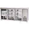 Chladicí barový pult, skleněné dveře, Arktic, 6 polic, 493L, Stříbrná, 230V/185W, 1826x631x(H)865mm