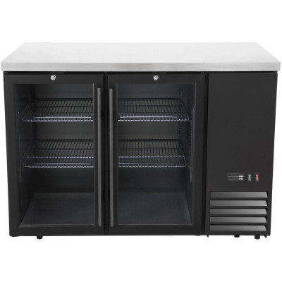 Chladicí barový pult, skleněné dveře, Arktic, 4 police, 283L, Černá, 230V/185W, 1217x631x(H)865mm
