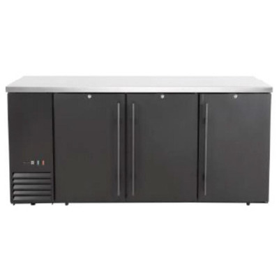 Chladicí barový pult, plné dveře, Arktic, 6 police, 493L, Černá, 230V/185W, 1826x631x(H)865mm