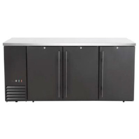 Chladicí barový pult, plné dveře, Arktic, 6 police, 493L, Černá, 230V/185W, 1826x631x(H)865mm
