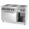 Elektrický vařič Kitchen Line – 6 plotýnek s konvektomatem GN 1/1, HENDI, Kitchen Line, 400V/18600W, 1200x700x(H)900mm