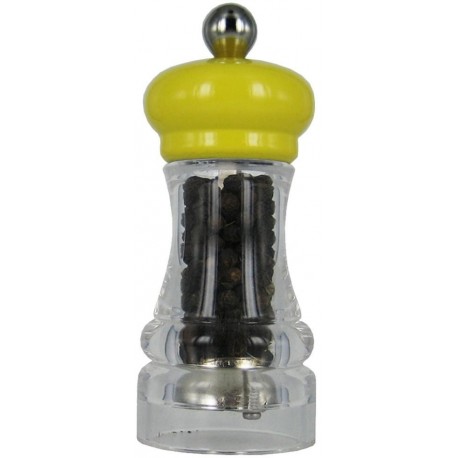 HIP HOP mlýnek na pepř, transparentní žlutý, 11cm