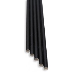 Brčka - černá papírová 100ks, délka 21 cm
