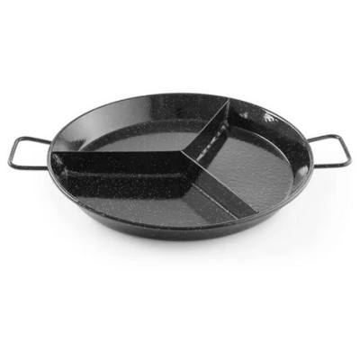 smaltovaná pánev na paellu s přihrádkami
