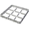 Nástavec koše half drop 500x500 mm šedý, model E2, Cambro, počet přihrádek: 9 (3x3), rozměr přihrádky: 150x150 mm, Světle šedá, 
