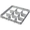 Nástavec koše full drop 500x500 mm šedý, model E1, Cambro, počet přihrádek: 9 (3x3), rozměr přihrádky: 150x150 mm, Světle šedá, 