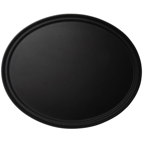 Oválný protiskluzový servírovací tác Camtread®, černý, Černá, 685x560x(H)32mm