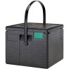 Termoizolační box na pizzu Cam GoBox, horní plnění, Cambro, Objem: 6 kartonů 330x330x(H)40 mm pro pizzu Ø320 mm, Černá, 410x410x