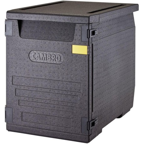 Termoizolační box Cam GoBox® s předním plněním pro nádoby 600x400 mm, bez drážek, 155 l, bez drážek, 155L, Černá, 770x540x(H)687