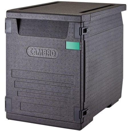 Termoizolační box Cam GoBox® s předním plněním pro nádoby 600x400 mm, s 9 vestavěnými drážkami, 126 l, s 9 drážkami, 126L, Černá