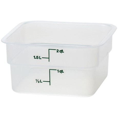 Transparentní polypropylenová nádoba na potraviny CamSquare®, 1,9 l, 1,9L, 185x185x(H)100mm