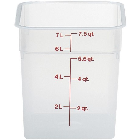 Transparentní polypropylenová nádoba na potraviny CamSquare®, 7,6 l, 7,6L, 215x215x(H)230mm