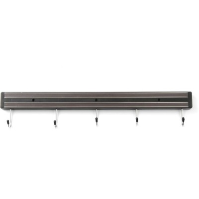 Magnetická lišta na nože s háčky, 6 háčků, (L)625mm
