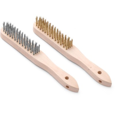 Sada drátěných kartáčů z mosazi a nerezové oceli - 2 ks, 2 ks., (L)290mm
