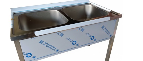 nerez dvou dřezy do restaurace jídelny